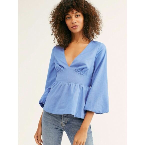 Free People Forever Chasing the Sun Top in Endless Summer Blue - Picture 1 of 8